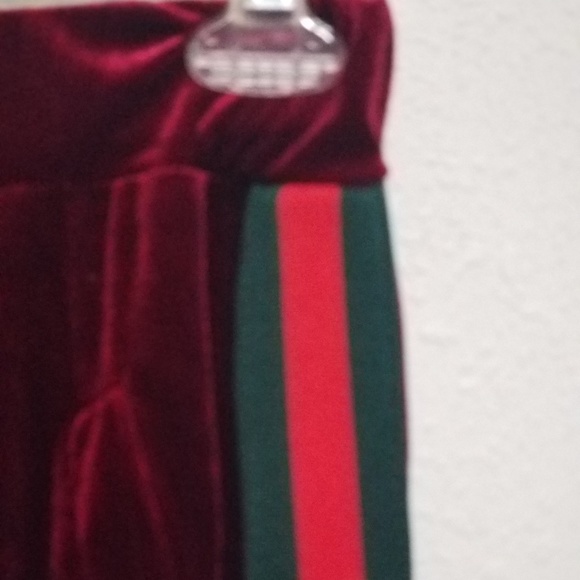 Velvet Burgandy Red Pant Jogger - Picture 8 of 8